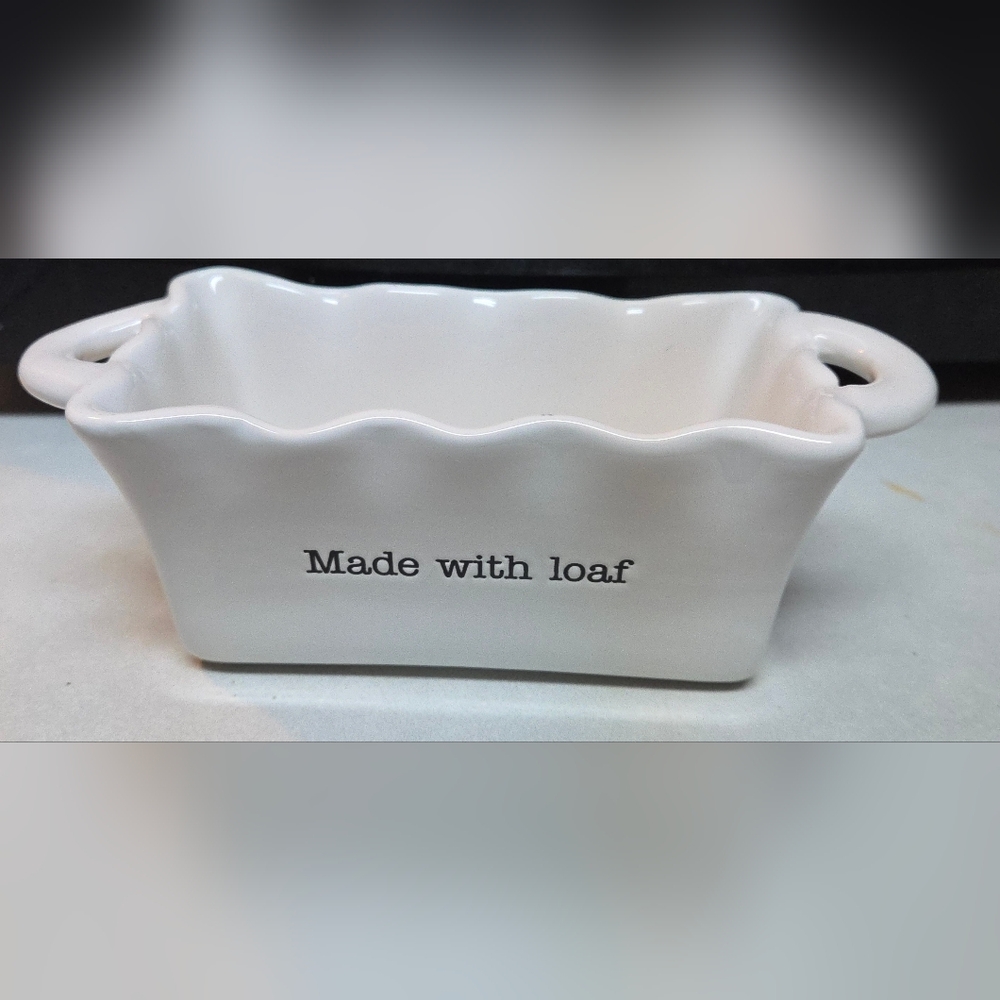 Mud Pie Made With Loaf Mini Ceramic Baking Pan 3x2x2.5"